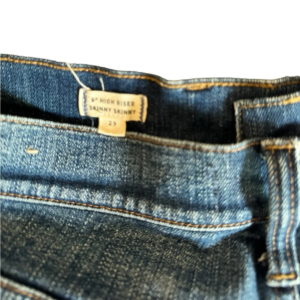 Madewell Blue Denim 9” High Riser Distressed Skinny Jeans Size 29 - Picture 6 of 7